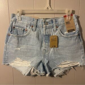 Levi Strauss & Co 501 High Rise Fitted Through the Hip Jean Shorts